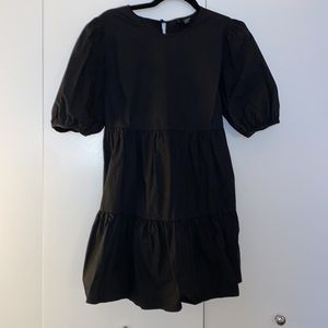 Black tiered mini dress
